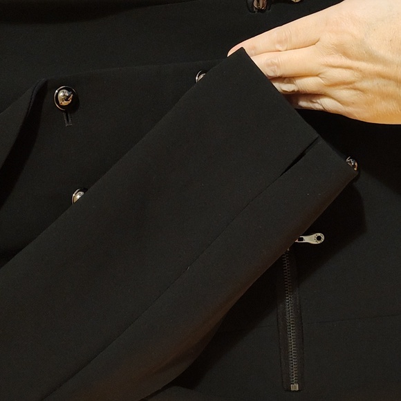 Tahari ASL Womens Double-Breasted Three-Quarter Length Dressy Overcoat Black 16 - Picture 7 of 14
